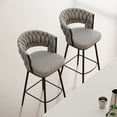 thumbnail image 1 of MAYEERTY 360° Swivel Bar Chairs Set of 2 – Counter-Height Stools with Cushioned Backrest & Metal Legs, Gray, 1 of 3