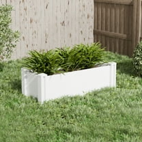 MAYEERTY 36x12in PVC White Rectangular Fence for Patio