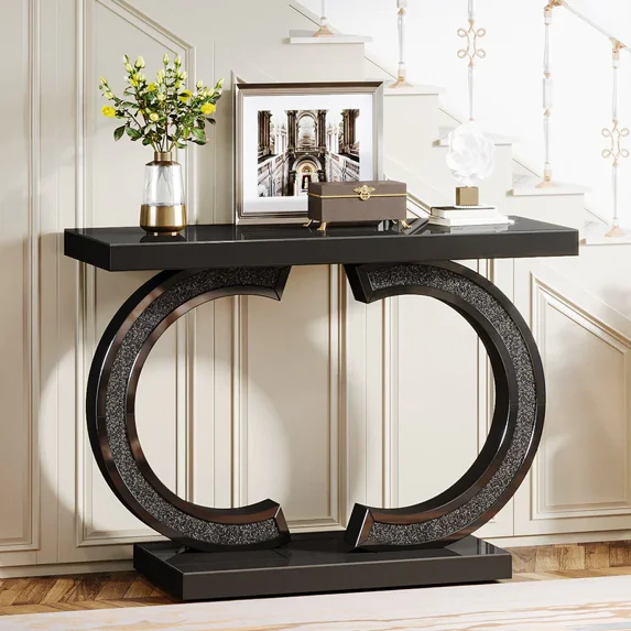 MAYEERTY 39" Console Table, Modern Mirrored Sofa Table Hallway Table
