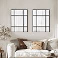 thumbnail image 1 of MAYEERTY 39x30 Iron Right-Angle Rectangle Black Pane Hanging Mirror, 1 of 4