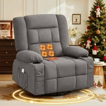 MAYEERTY 3D Massage Rocker Recliner Chair with Heat, Recliner Sofa with 360° Swivel & USB for Living Room
