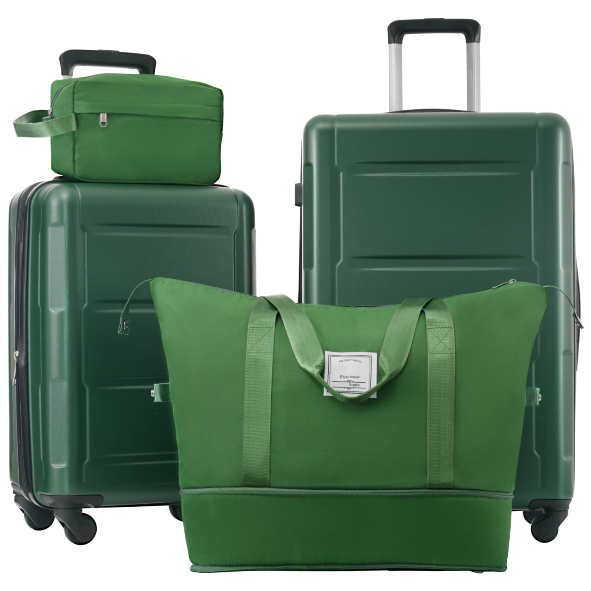 MAYEERTY 4-Piece Hardside Luggage Travel Set with TSA Lock, 20"+24"Expanable Suitcase & Duffle Bag & Toiletry Bag