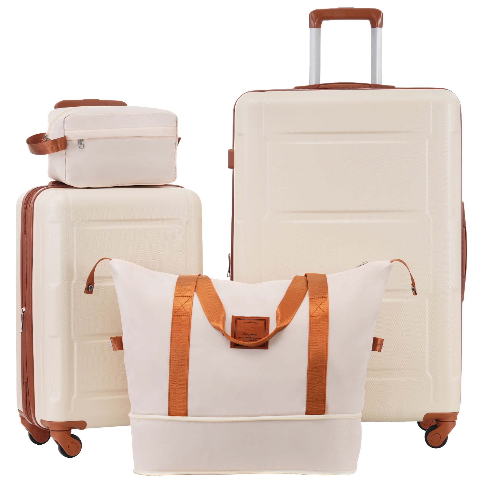 MAYEERTY 4-Piece Hardside Luggage Travel Set with TSA Lock, 20"+28"Expanable Suitcase & Duffle Bag & Toiletry Bag