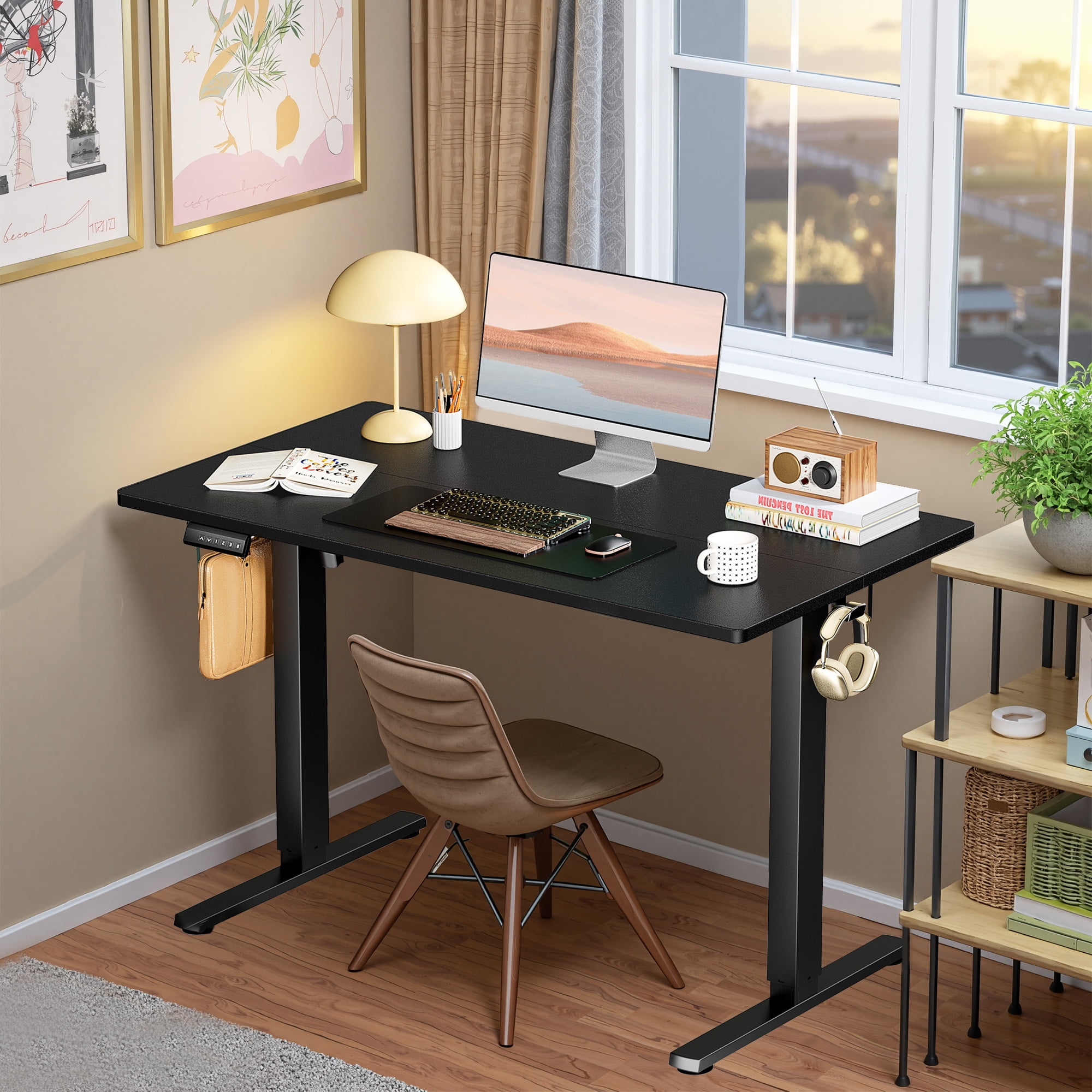 MAYEERTY 40" × 24" Lifting Computer Table Height Adjustable Standing Desk for Home Office