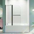 thumbnail image 1 of MAYEERTY 43*58" Frameless Folding Shower Door for Bathtub, Tempered Glass, Matte Black, Space-Saving, Easy Instal, 1 of 9
