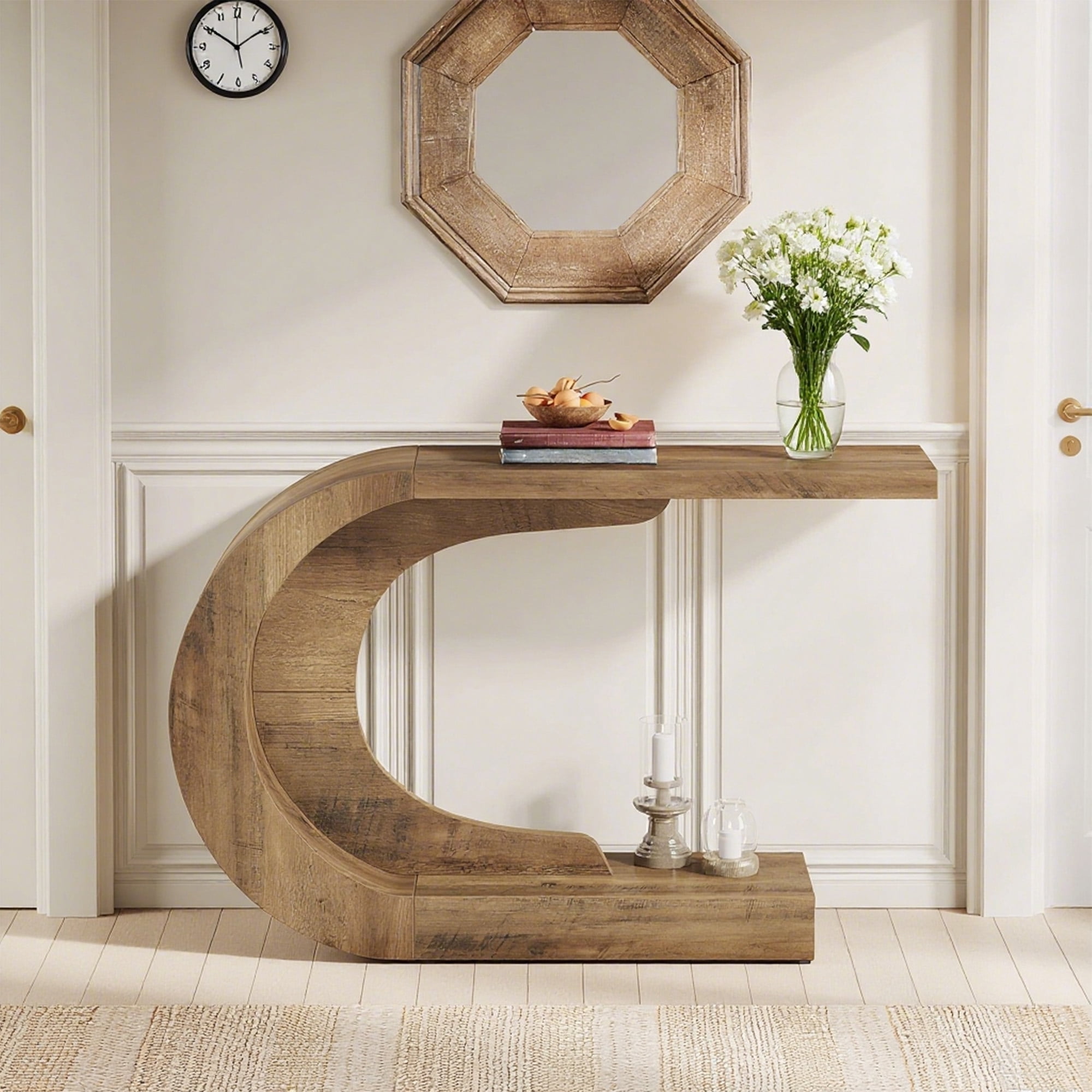 MAYEERTY 2-Tier Round Edge End Table with Open Shelf, Easy Assembly Labeled Parts Table