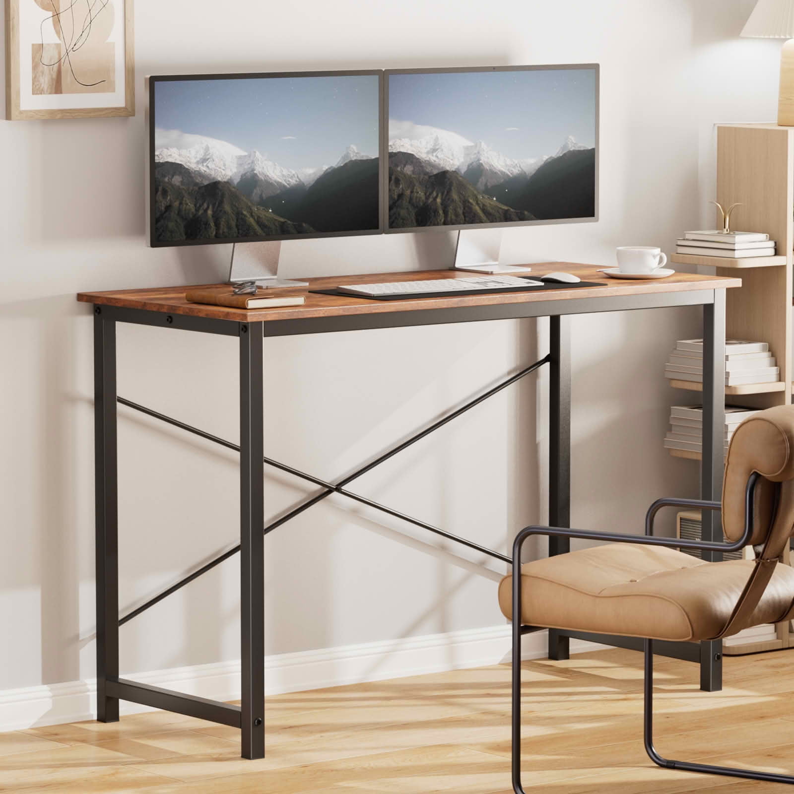 MAYEERTY 44in Computer Office Desk, Storage Bag Headphone Hook, Small Spaces Gaming Workstation