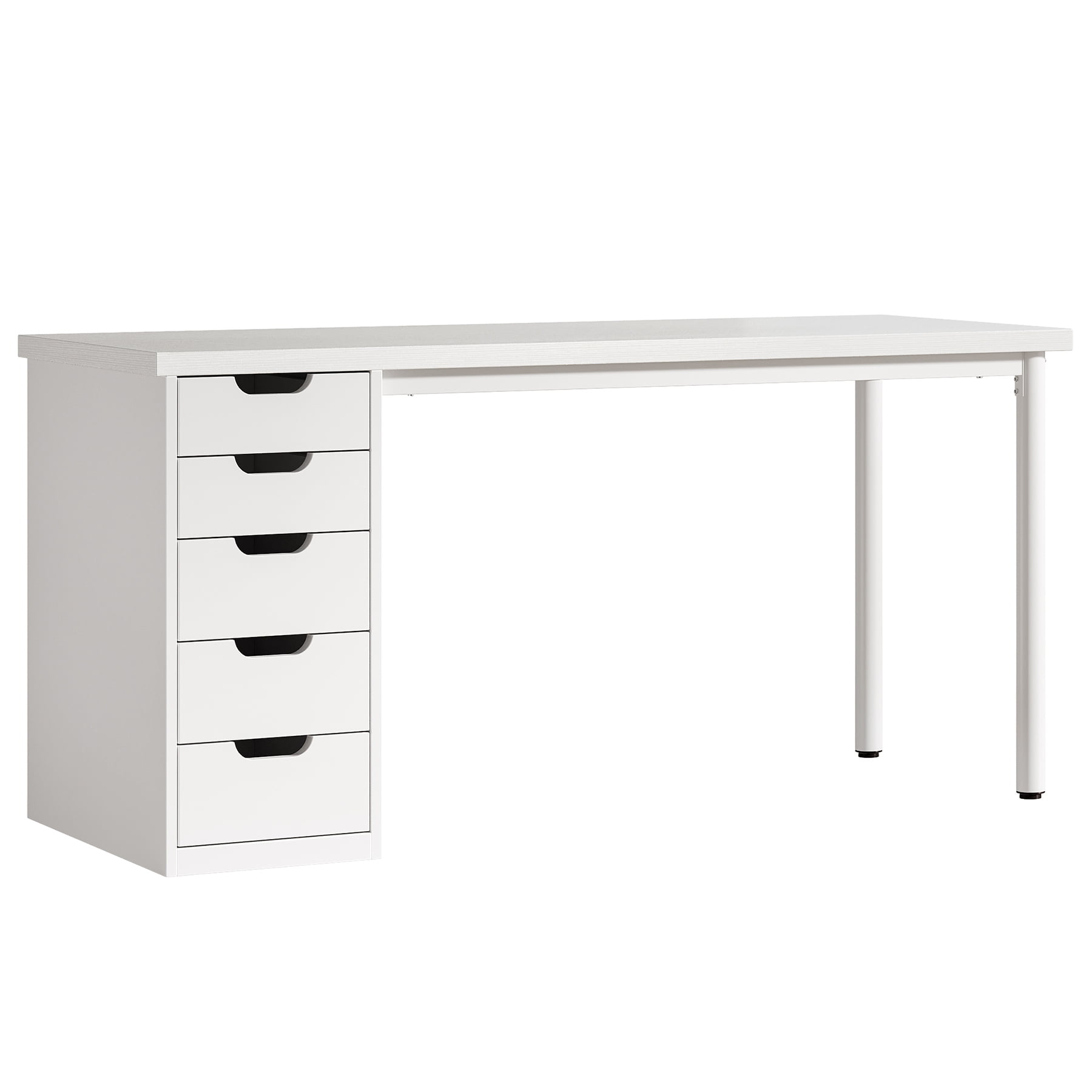 MAYEERTY 47.24" Home Office Desk, 1.18" Thick Engineered Wood with 5 Drawers