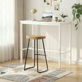 thumbnail image 1 of MAYEERTY 47"Counter Height Rectangular Pub Table with Metal Legs & Wood Top, Modern Industrial Design, White, 1 of 5