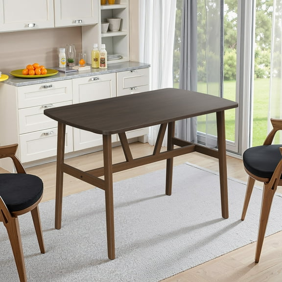 MAYEERTY 47" Modern Rectangular Wood Dining Table, Metal Frame, Fits 4-6, for Kitchen/Dining Room, Nature