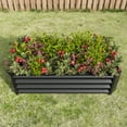 thumbnail image 1 of MAYEERTY 4x2x3ft Rectangle Metal Raised Garden Bed: Perfect for Flowers, Vegetables & Herbs, Black, 1 of 5