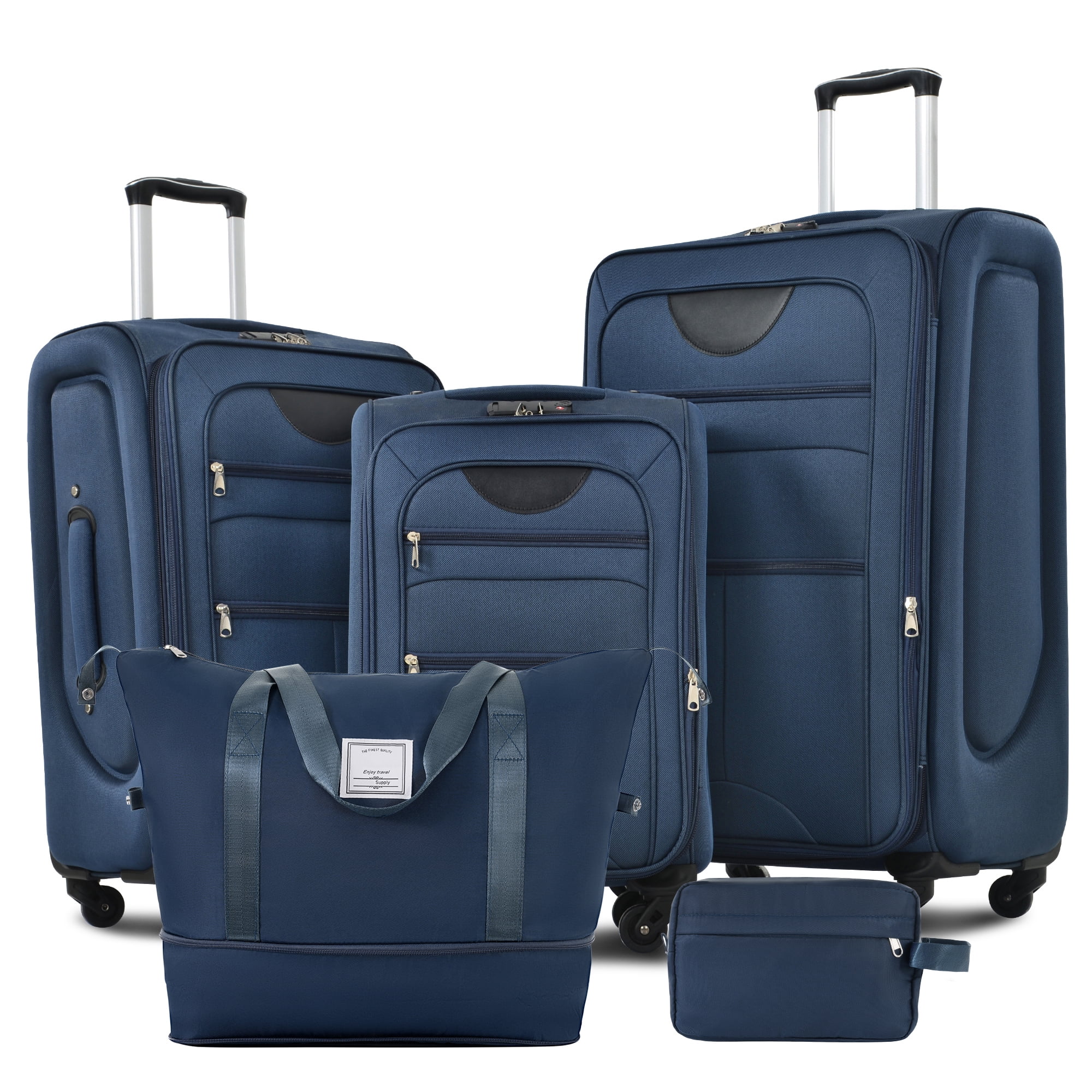MAYEERTY 5-Piece Oxford Cloth Luggage Travel Set, Duffel Bags & Lightweight,Softside,Upright,Spinner Suitcases