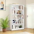 thumbnail image 1 of MAYEERTY 5-Shelf Wood Bookcase, 60" Tall, for Bedroom, White, 1 of 8