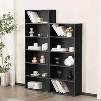 MAYEERTY 5 Shelf Bookcase, 53in Tall Floor Standing Open Bookshelf for Home Office, Living Room, and Bedroom Storage, Black