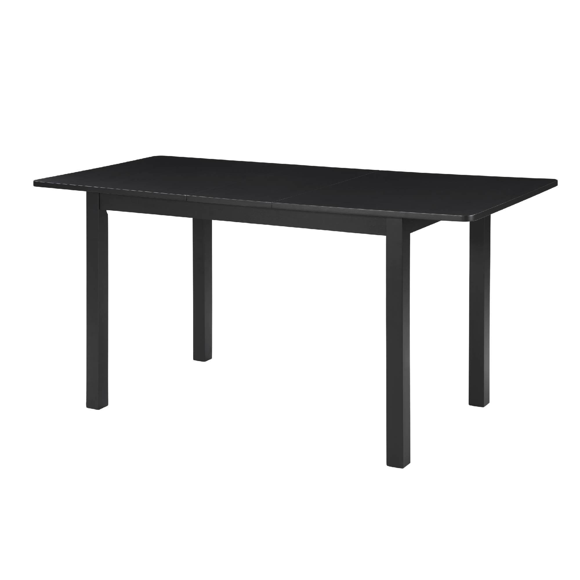 MAYEERTY 59'' Extendable Dining Table – Modern Wooden Kitchen Table for 4-8 People, Space-Saving Design for Dining Room, Office, and Living Room,Black