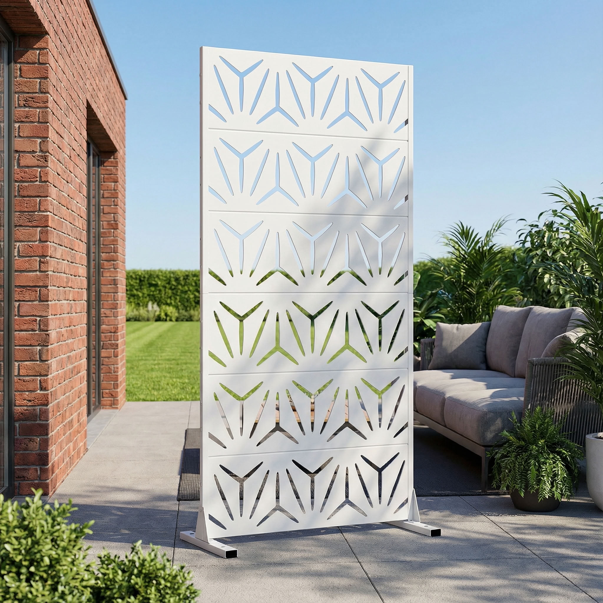 MAYEERTY 6 Panels Metal Outdoor Privacy Screen Garden Divider Patio Backyard Decorative Privacy Fence Panel, 72×35.4×15.7in