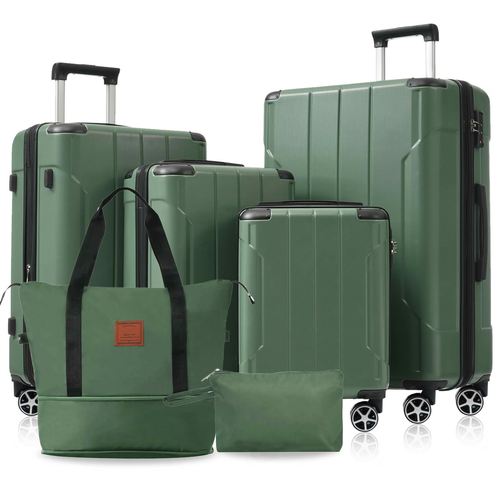 MAYEERTY 6 Piece Hardshell Luggage Set, Expandable Lightweight ABS Suitcases with Dual Spinner Wheels and TSA Lock for Men and Women