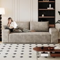 thumbnail image 1 of MAYEERTY 63" 2-Seater Camel Corduroy Sofa Deep Seat No Assembly Living Room/Bedroom/Conference Room, 1 of 7