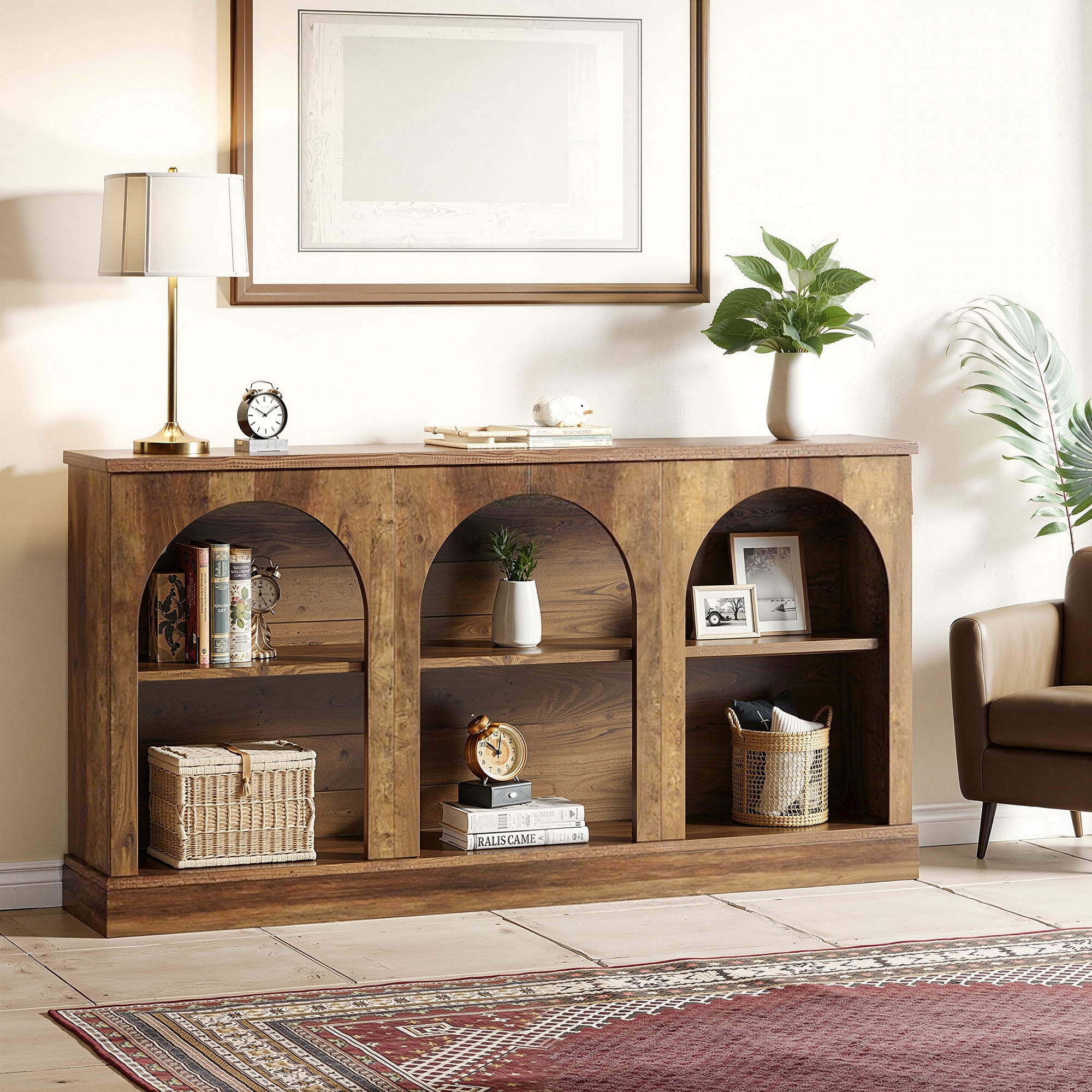 MAYEERTY Multi-Functional Farmhouse Entry Table, Versatile as Sofa Table, Hall Table & TV Stand