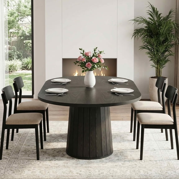 MAYEERTY 63" Farmhouse Dining Table, Easy Assembly & Multi-Use Home Workstation