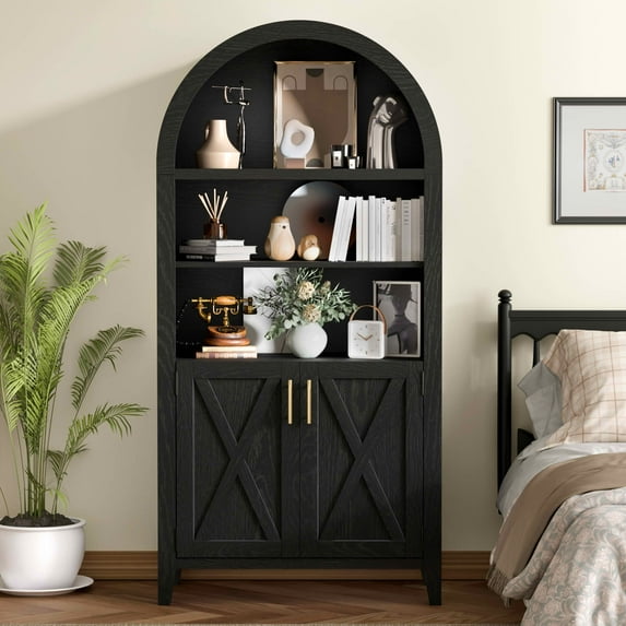 MAYEERTY 63" Full Black Arch Cabinet, for Bedroom Living Room