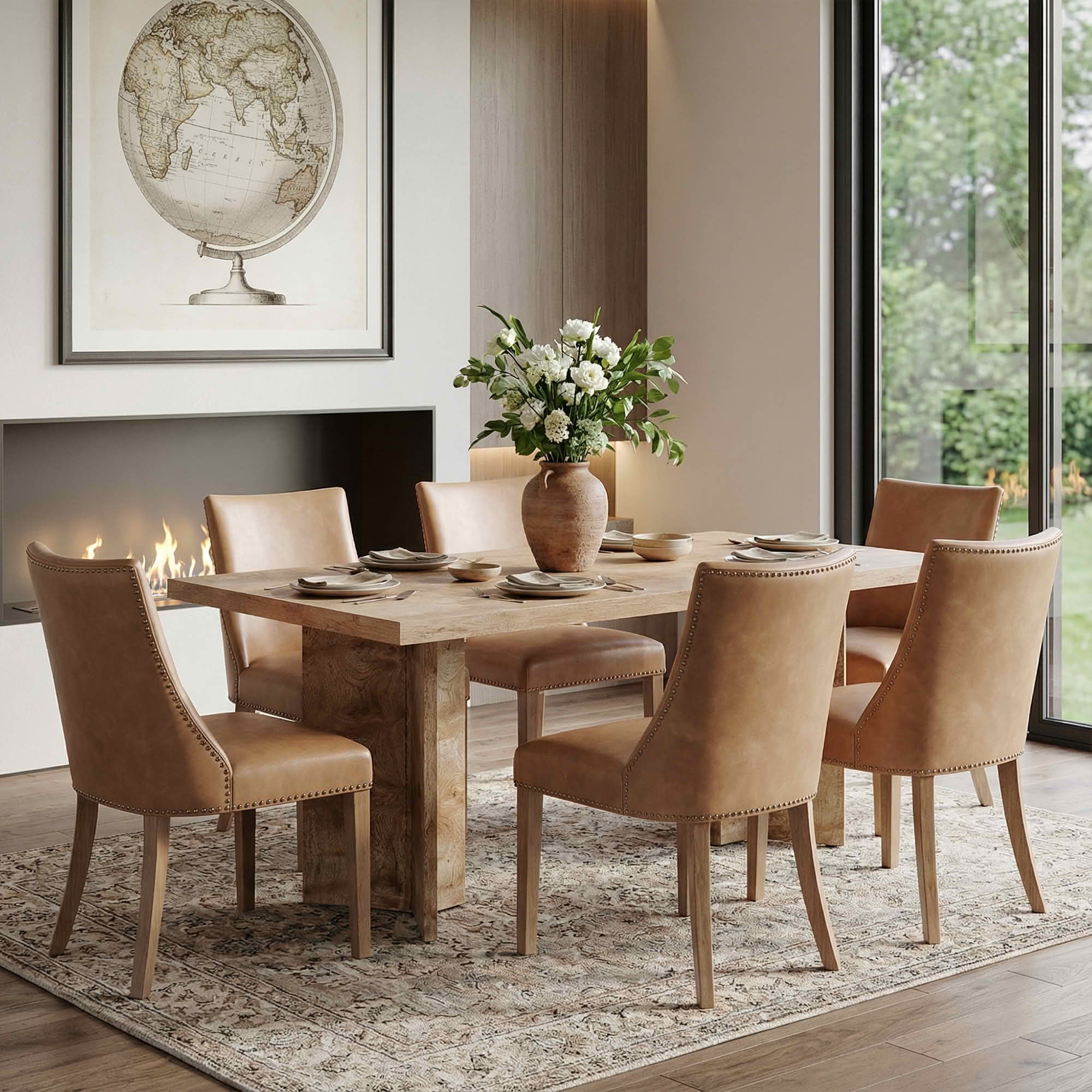 MAYEERTY 63 Inch Rectangular Farmhouse Dining Table, Vintage Walnut Wood Kitchen Dinner Table for 4 to 6 People, 300 LBS Heavy Duty E1 Chipboard Work Desk