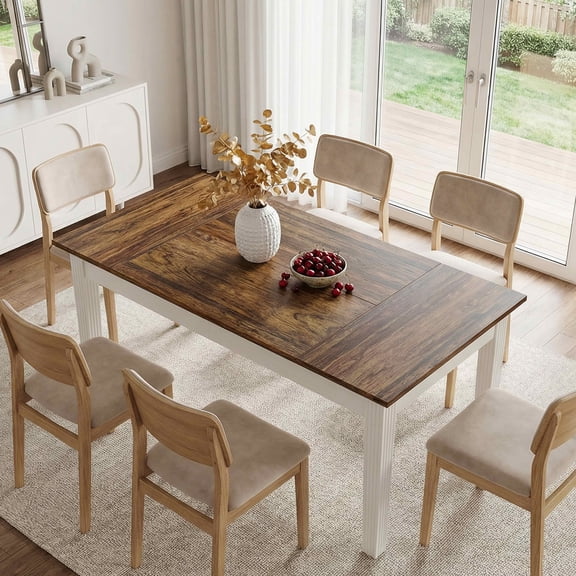 MAYEERTY 63" Wood Grain Dining Table, Easy Assembly Multi-Use Home Office Desk