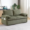 thumbnail image 1 of MAYEERTY 64.5 Inch Sleeper Sofa Bed 3 in 1 Adjustable Pullout Bed 2 Pillows Side Pockets Soft Corduroy Convertible Living Room Bedroom Apartment Office, 1 of 6