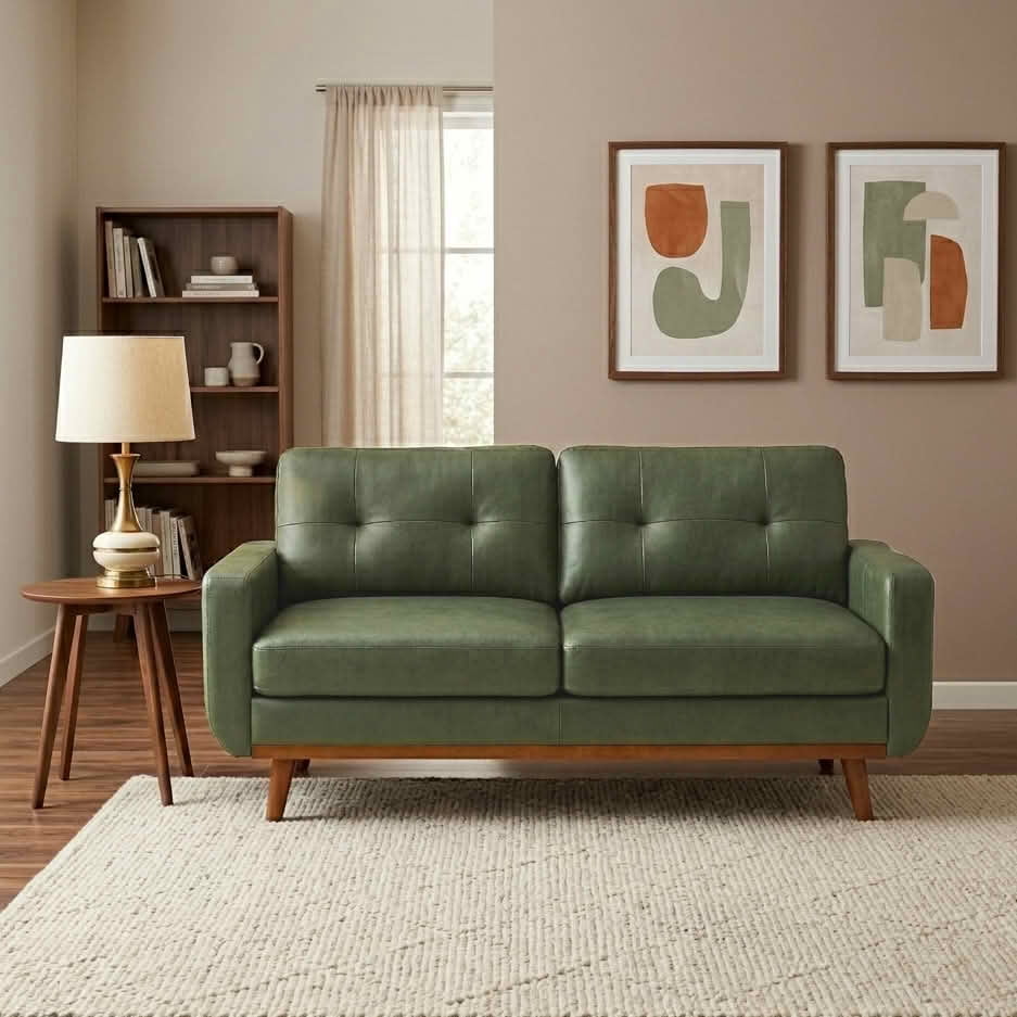MAYEERTY 65" Modern Minimalist Two‑Seater Loveseat Sofa, Breathable Foil Fabric Upholstered Couch with Solid Wood Legs, Diamond Quilted Backrest for Living Room