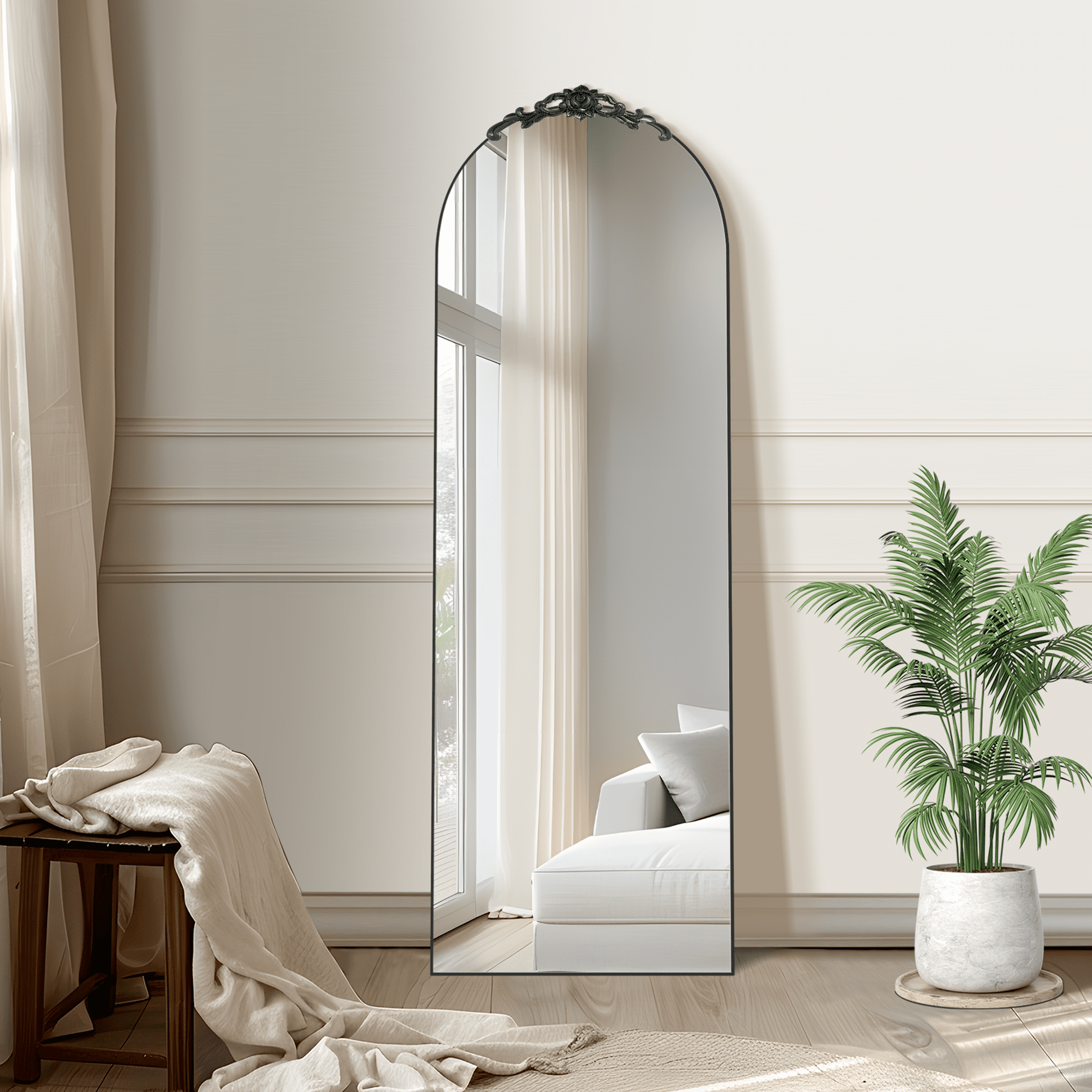 MAYEERTY 67"x23" Black Wall Mounted Vanity Mirror Modern Bathroom Vanity Mirror for Bedroom