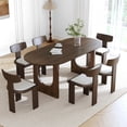 thumbnail image 1 of MAYEERTY 67x33.5x30 Modern Oval Dining Table, Contemporary Home Wood Kitchen Table, Walnut, 1 of 9