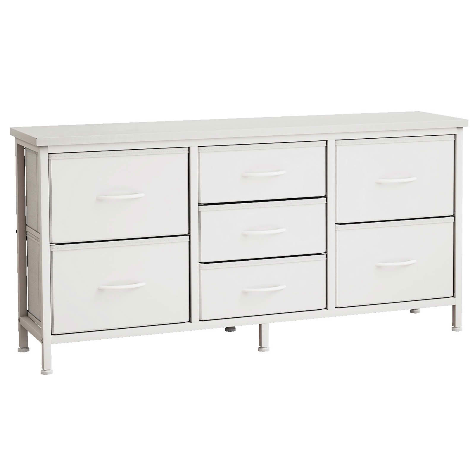MAYEERTY 7 Drawer Dresser with Wooden Top & Metal Frame, for Bedroom Storage