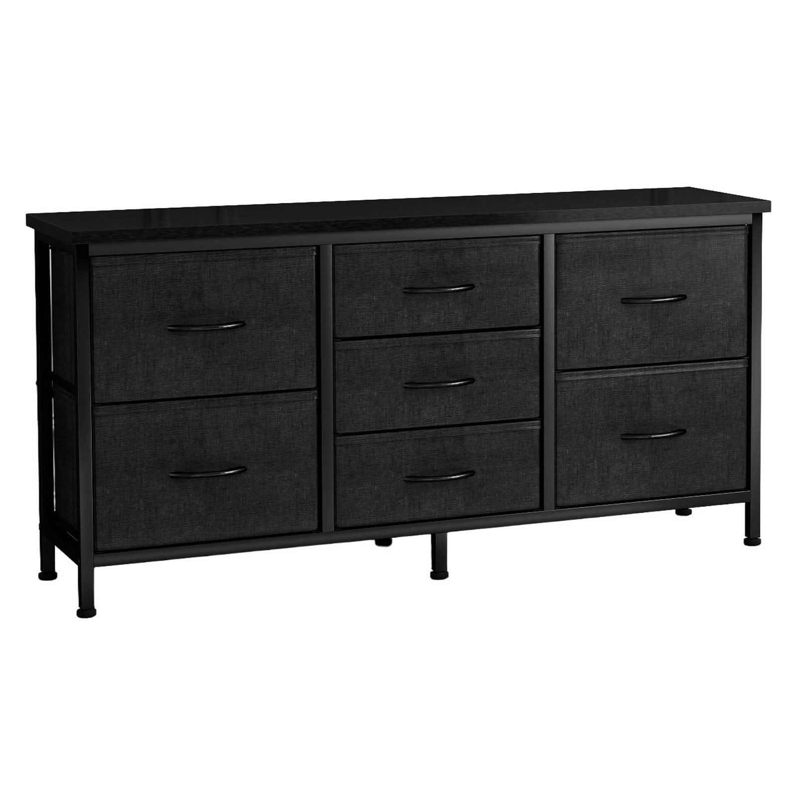 MAYEERTY 7 Drawer Dresser with Wooden Top & Metal Frame, for Bedroom Storage