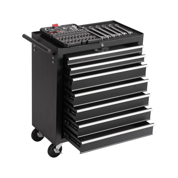 MAYEERTY 7 Drawer Rolling Tool Chest with Wheels, Metal Tool Storage Cabinet Multifunctional Tool Cart for Garage, Warehouse, Workshop, Repair Shop