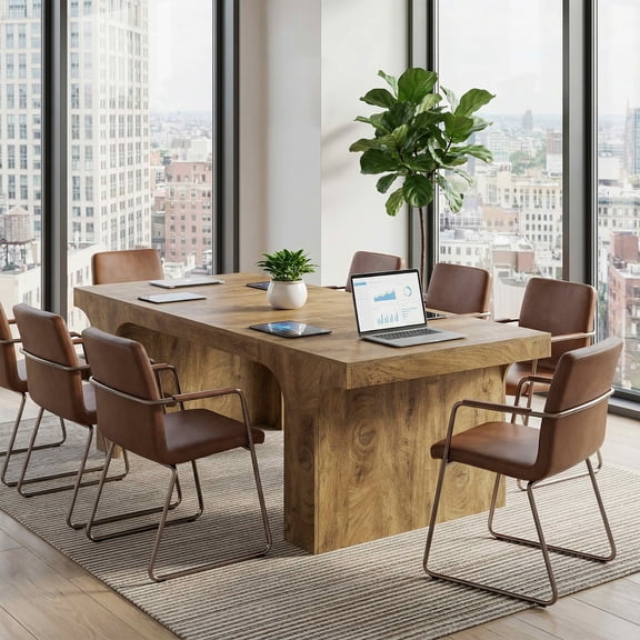 MAYEERTY 70.87" Farmhouse Wood Dining Table, Multifunctional Rustic Kitchen & Office Desk