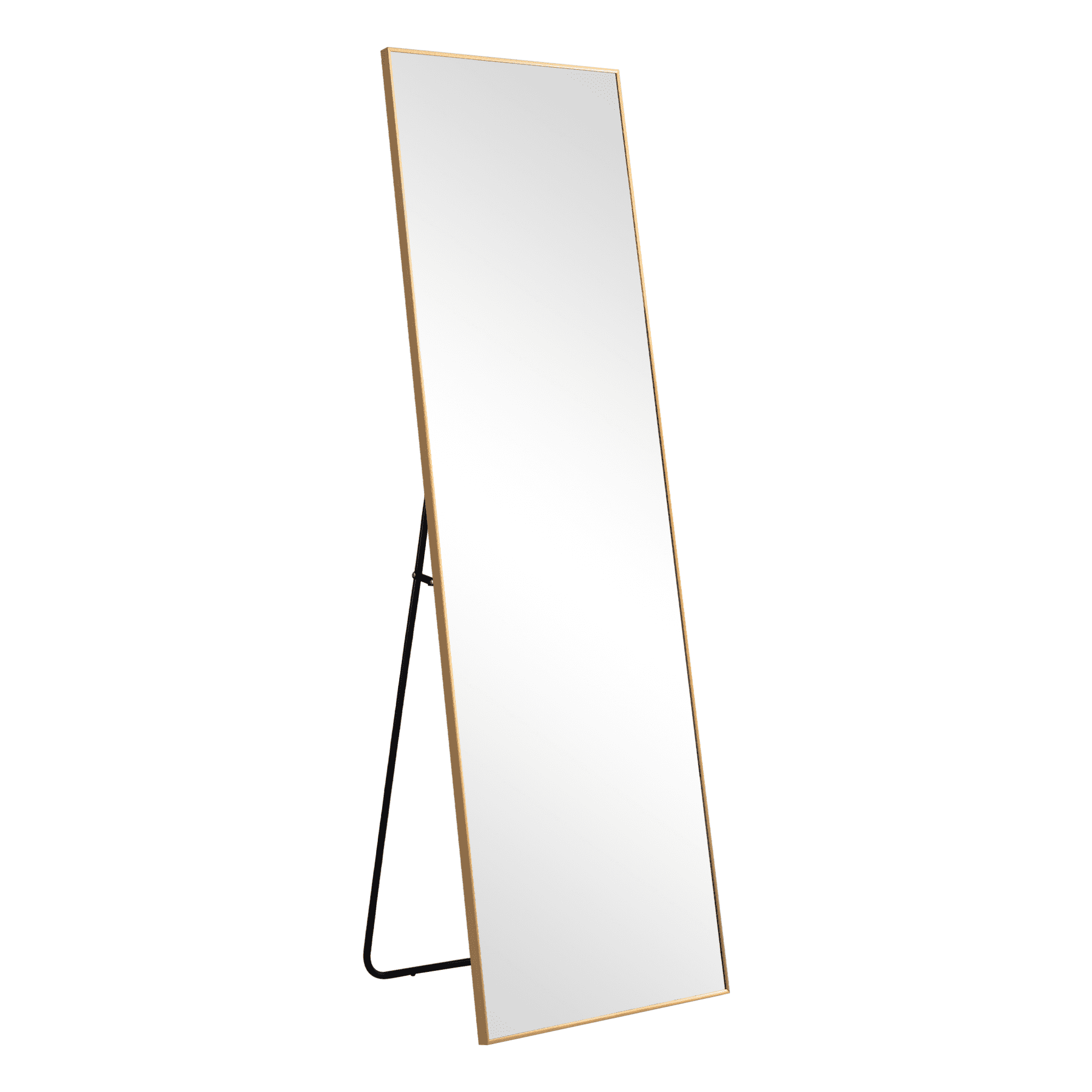 MAYEERTY 71"×32" Gold Aluminum Slim-Frame Rectangular Full-Length Mirror Stable Stand for Home