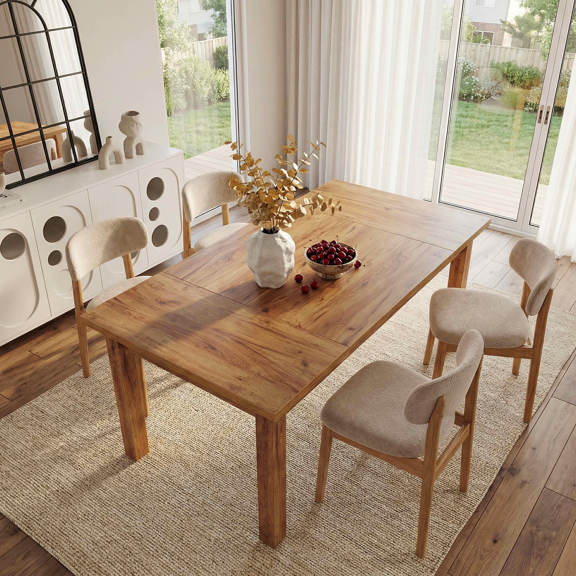 MAYEERTY 70.9 Inch Farmhouse Wood Dining Table, Rectangular Breakfast Table with Ample Legroom for 6 to 8 People