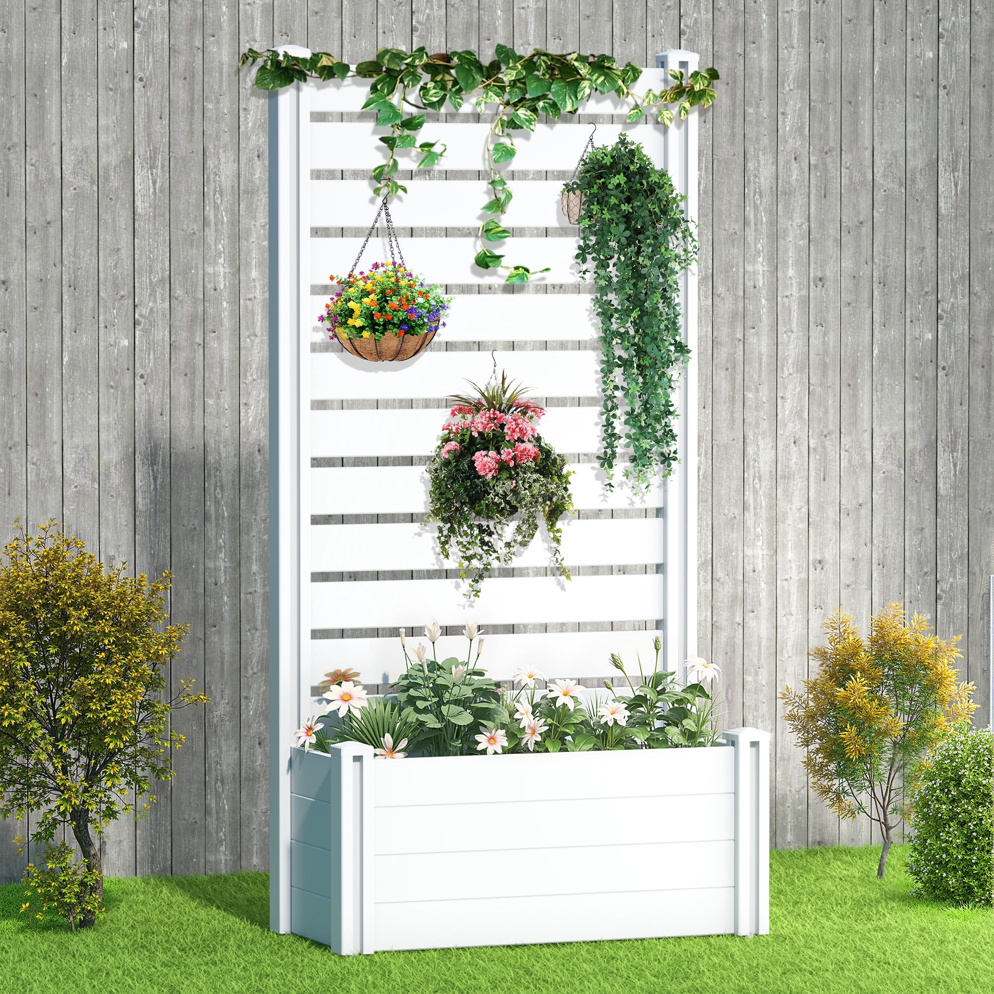 MAYEERTY 71×35 PVC White Rectangular Planting Box - Walmart.com