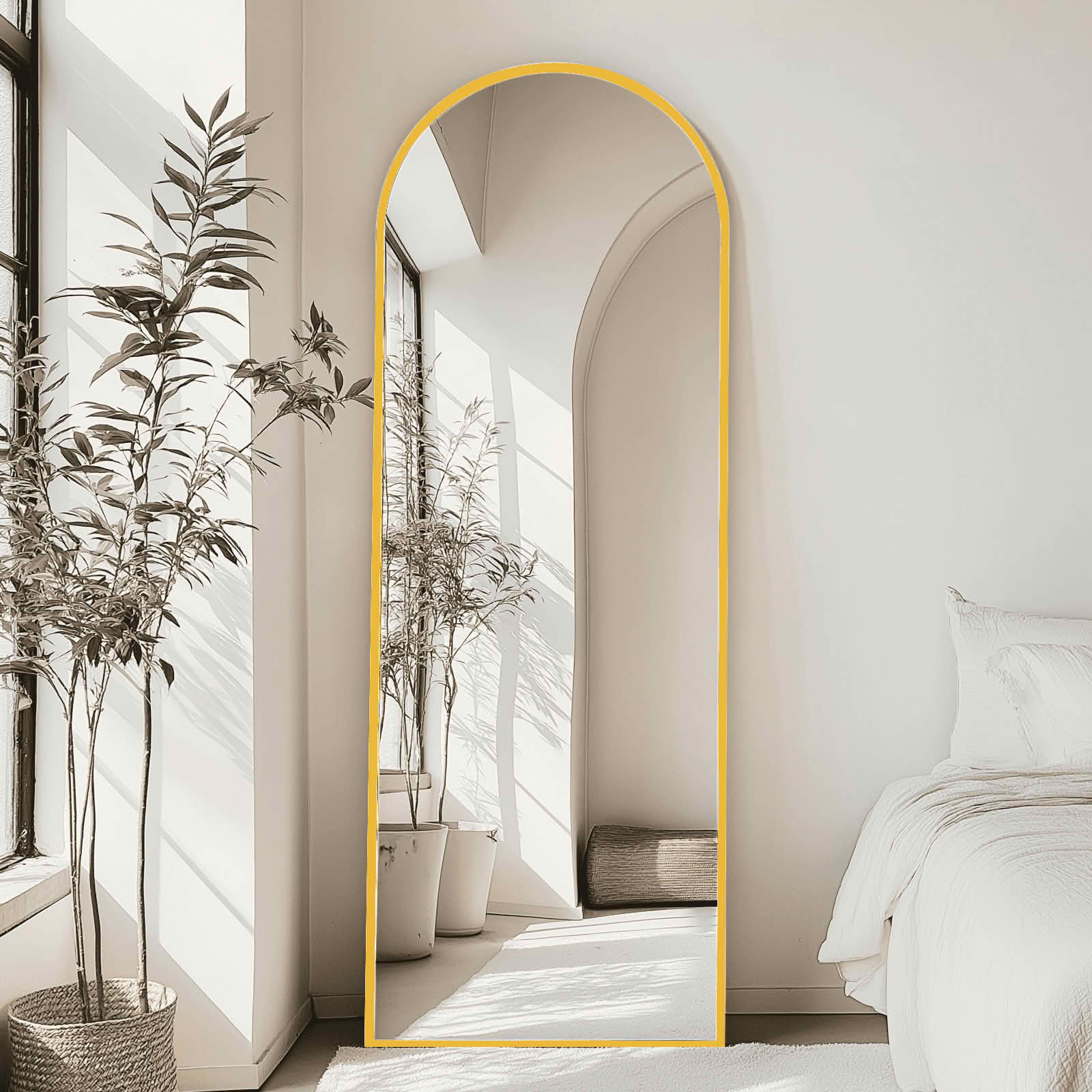 MAYEERTY 71 X 26 Inch Arched Full Length Mirror, Standing Hanging Leaning Wall Mirror