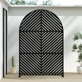 thumbnail image 1 of MAYEERTY 72*47" Outdoor Black Arched Metal Privacy Panel Screen for Patio, Parallel Line Pattern, 1 of 5