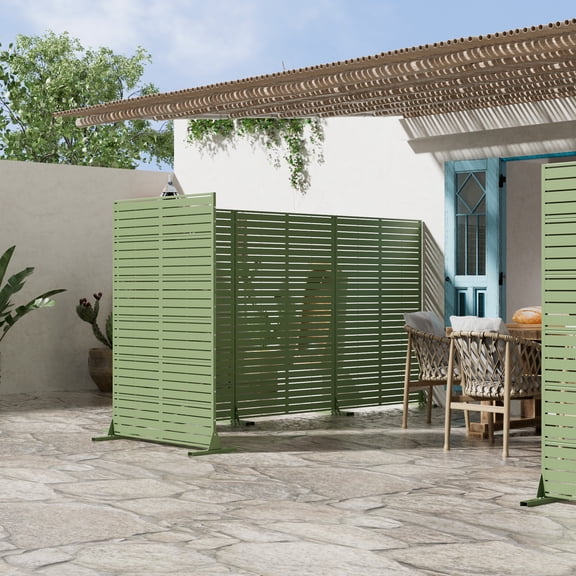 MAYEERTY 72×47 6 Panels Classic Blinds Light Green Galvanized Steel Screen