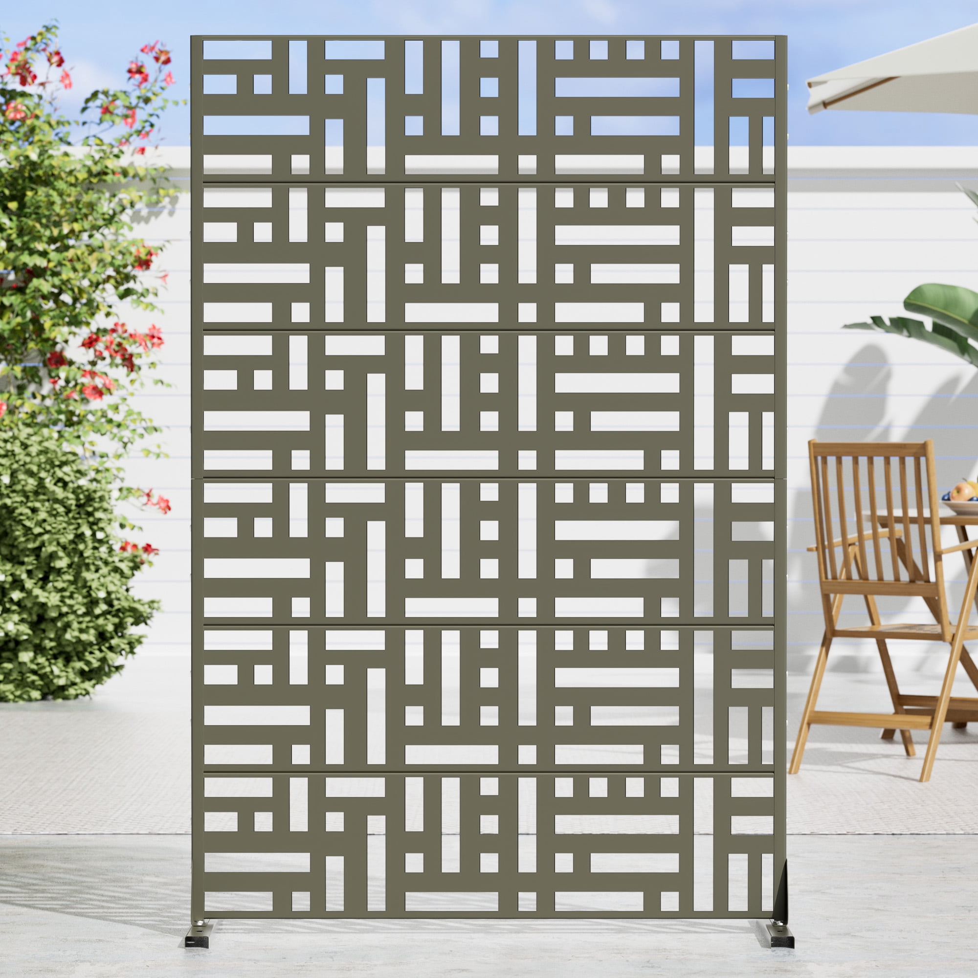 MAYEERTY 72×47 6 Panels Olive Gray Galvanized Steel Screen