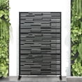 thumbnail image 1 of MAYEERTY 72×47" Outdoor Black Metal Privacy Panel Screen for Backyard & Garden, Shadow Play Pattern, 1 of 8