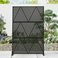 thumbnail image 1 of MAYEERTY 72×47" Outdoor Black Metal Privacy Panel Screen for Backyard & Garden, Triangular V-Shaped Pattern, 1 of 7