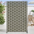 thumbnail image 1 of MAYEERTY 72×47" Outdoor Gray Olive Metal Privacy Panel Screen for Backyard & Garden, Geometric Square Pattern, 1 of 10