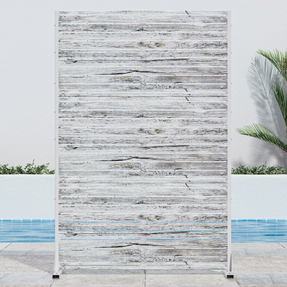 MAYEERTY 72" 47" Outdoor Privacy Screen, Metal Decorative Screen, White