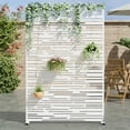 thumbnail image 1 of MAYEERTY 72×47" Outdoor White Metal Privacy Panel Screen for Backyard & Garden, Shadow Play Pattern, 1 of 9