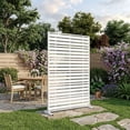 thumbnail image 1 of MAYEERTY 72" x 47" Outdoor Metal Privacy Screen, 6-Panel Decorative Screen for Patio, Balcony & Garden, White, 1 of 7