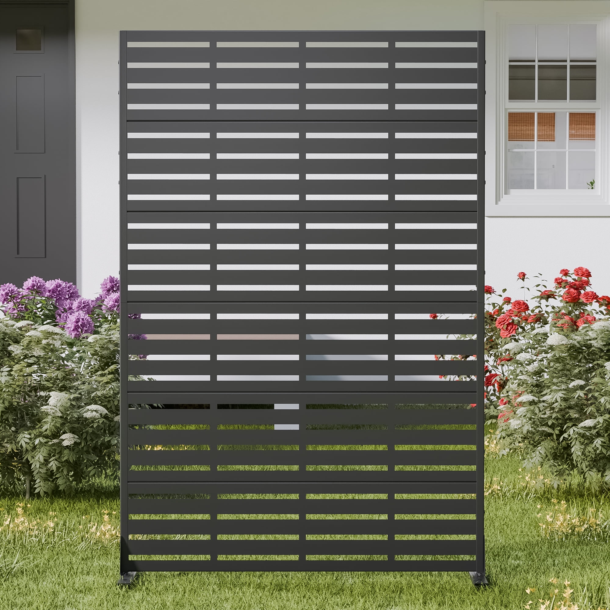MAYEERTY 72" x 47" Outdoor Privacy Screen, Metal Decorative Screen