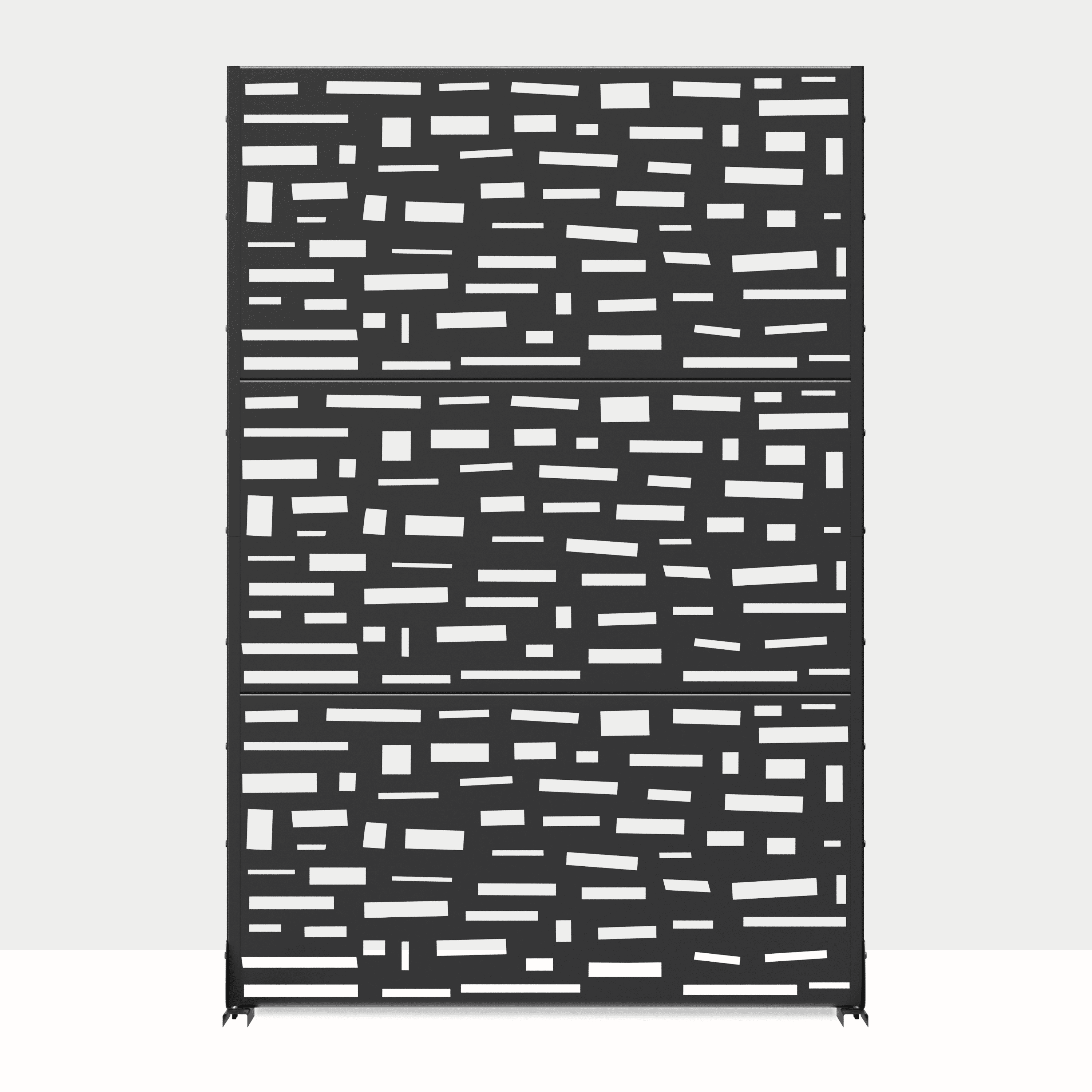 MAYEERTY 72"x47" Outdoor Privacy Screen, 3 Panels Freestanding Metal Room Dividers for Balcony Decorative, Black